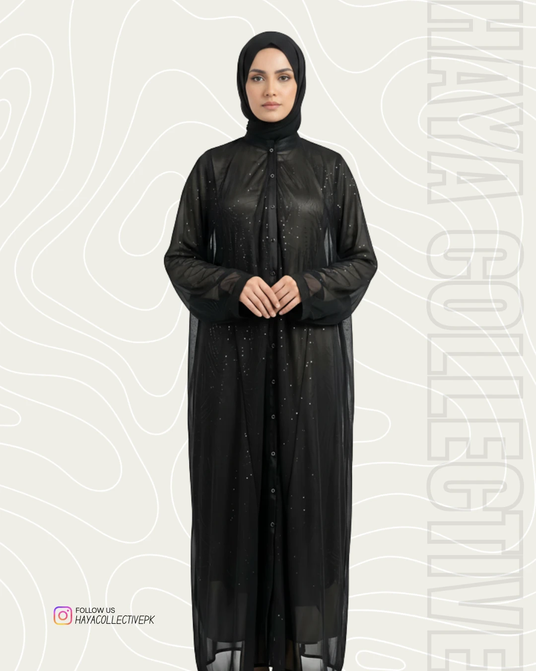 Silk & Shimmer Chiffon Abaya