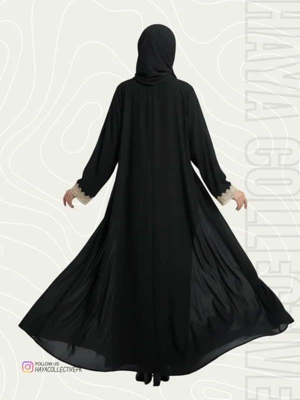 Modest Wear Black Abaya Side Profile Flow Design
