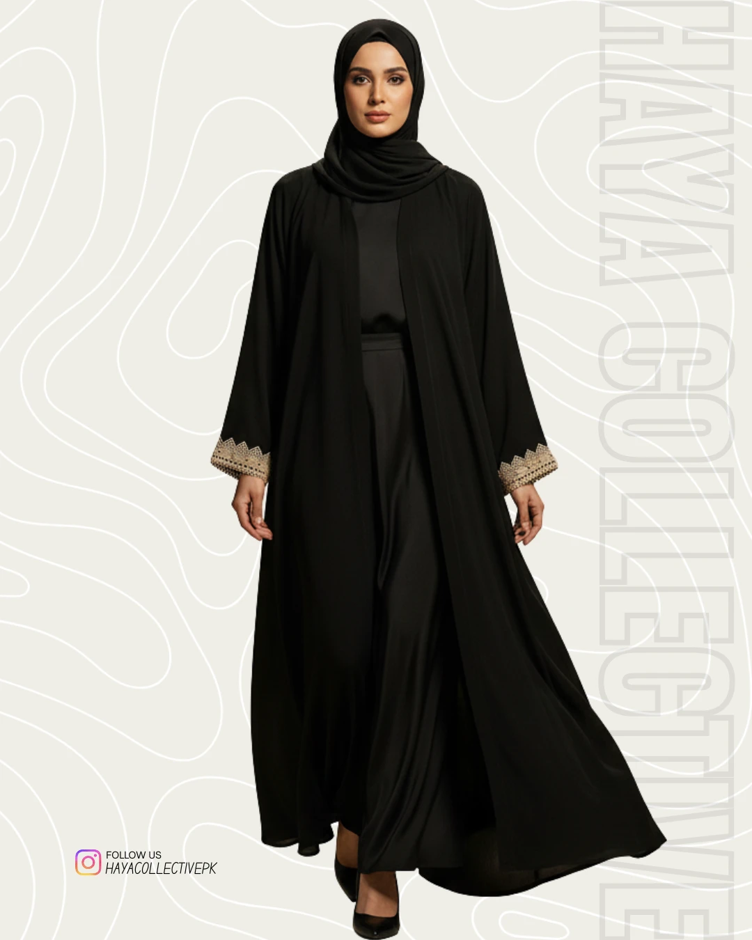 Double Georgette Layered Abaya for Women