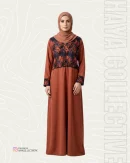 Premium Rust Embroidered Abaya
