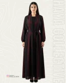 Printed Georgette Open Abaya Set with Belt