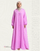 soft pink grip abaya front open button design