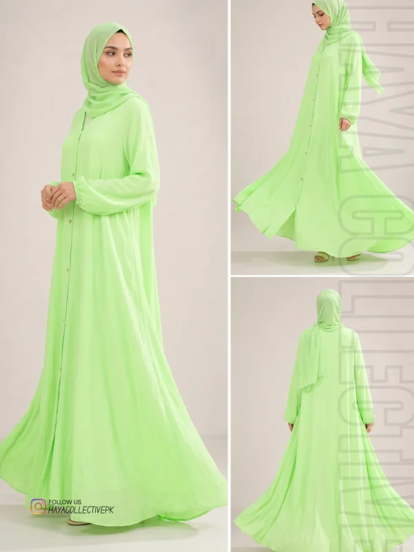 Casual Lightweight Summer Green Abaya