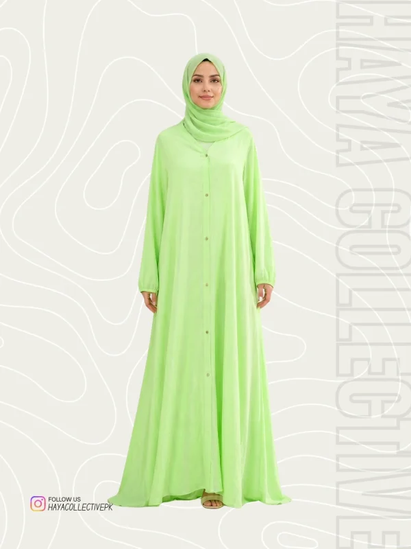Green Grip Abaya Front View