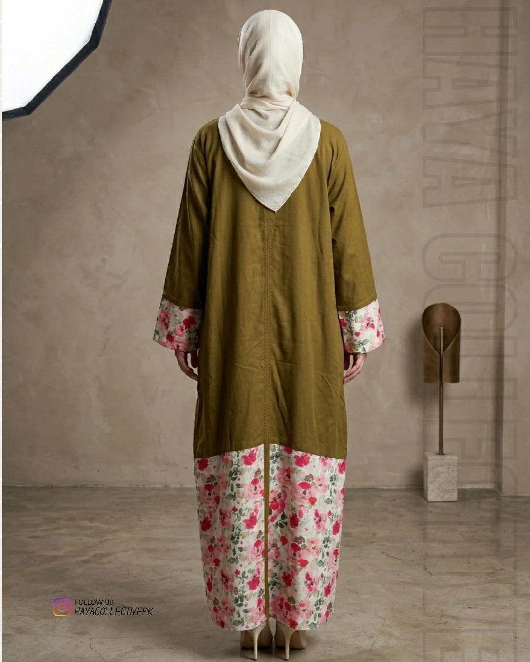 Modern modest fashion abaya made with premium Shamoz silk fabric