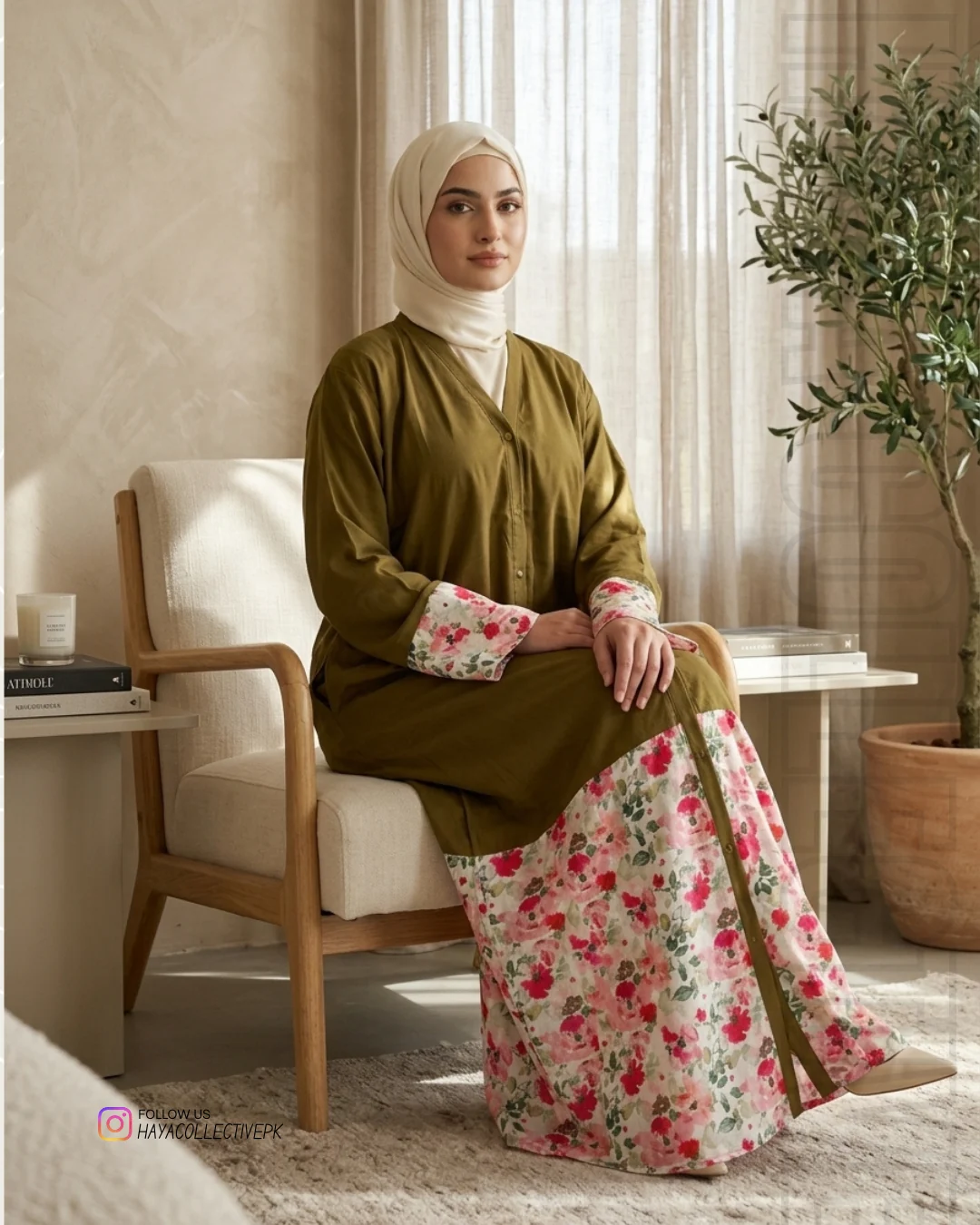 Premium Islamic modest wear abaya with soft Shamoz silk material