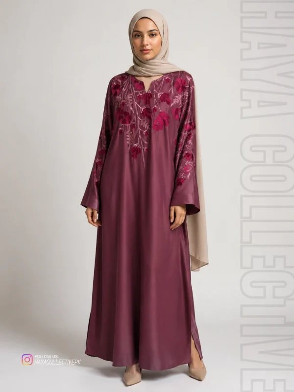Premium Embroidered Nida Abaya for Women - Hayacollective