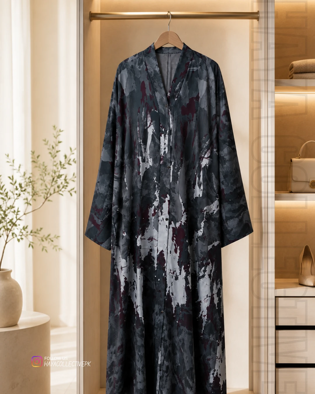 Digital print abaya for women in Pakistan by Haya Collective